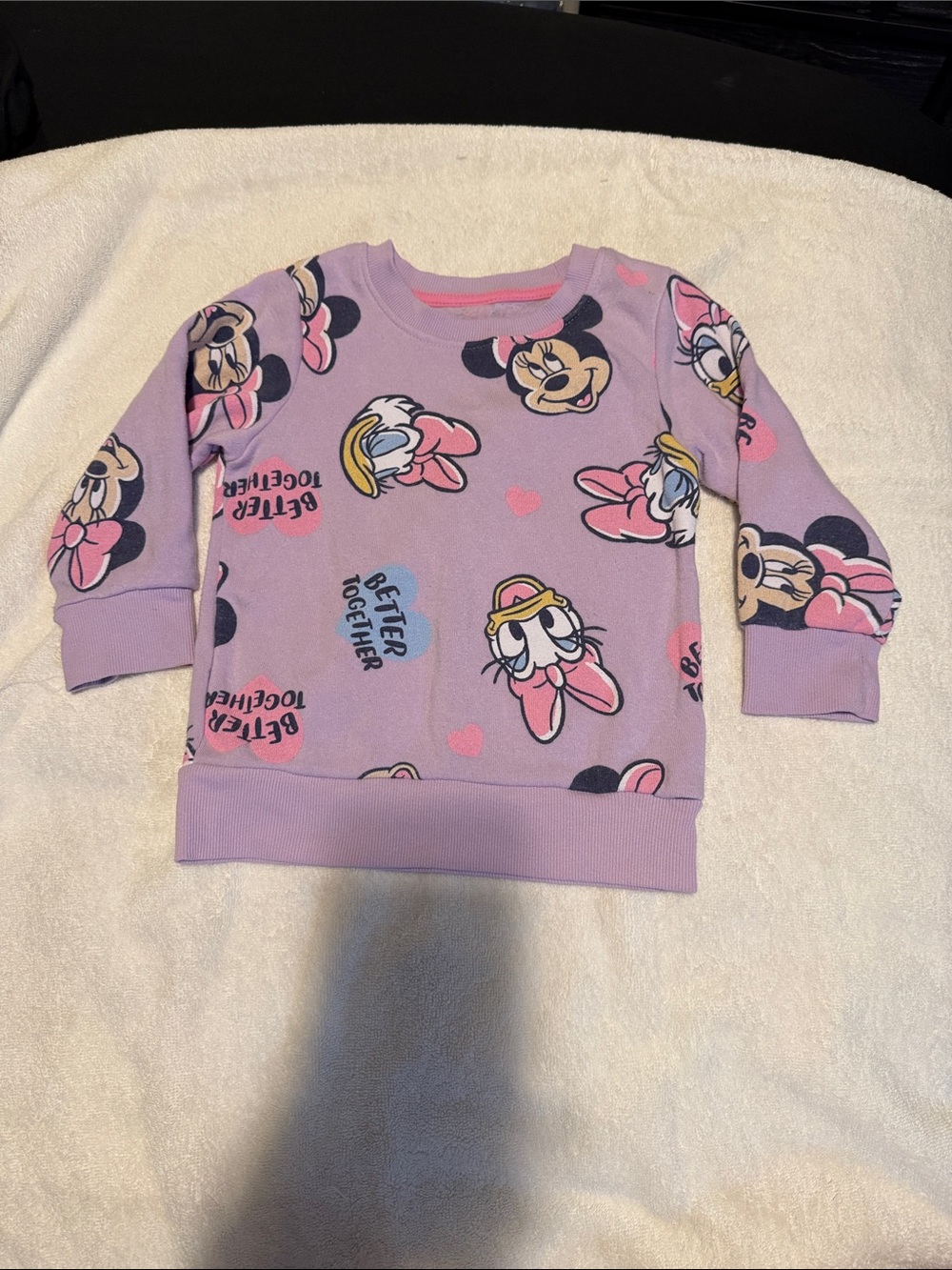 Disney Girls Lavender Daisy & Minnie Graphic Sweatshirt